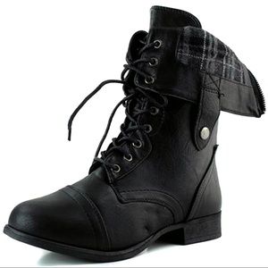 Top Modal SR-01 Women's Mid Calf Low Heel Combat